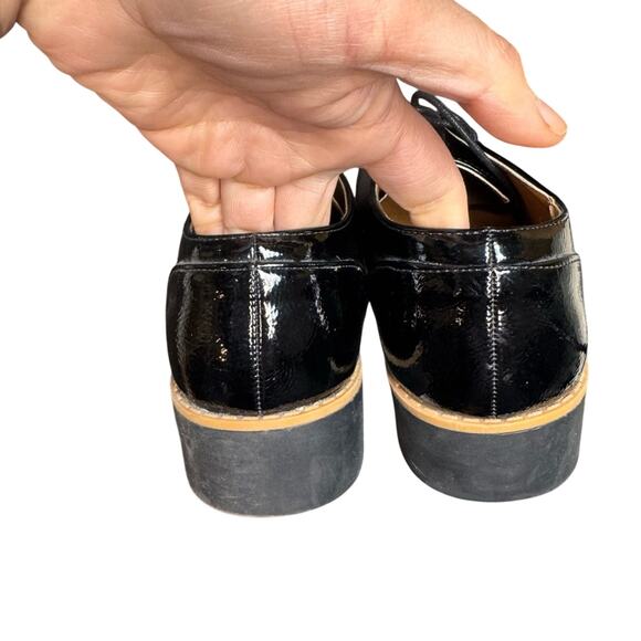 Chinese Laundry Women’s Black Tan Trim Platform Oxford Shoes 10 M Academia Prepp - Picture 5 of 13